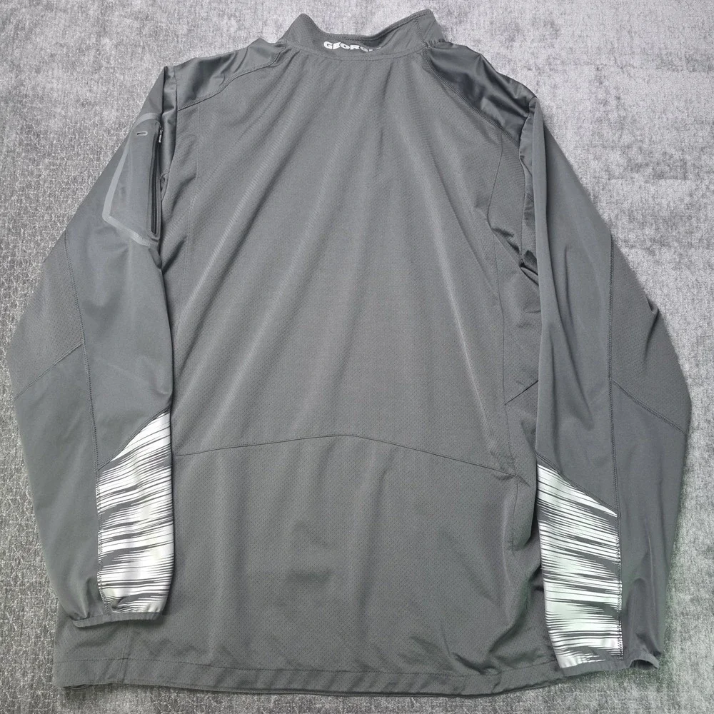 Nike UGA Georgia Bulldogs 1/4 Zip Windbreaker Mens 2XL XXL Gray Football NCAA